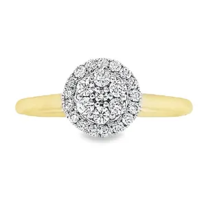 0.25 Carat Diamond Solitaire Promise Ring In 10K Yellow And White Gold
