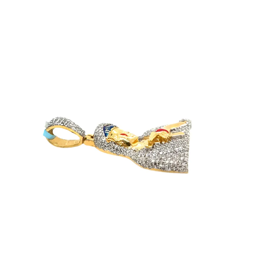 14k Gold 1.84ct Religious Virgin Mary Pendant with Natural Diamonds - SP17391-1
