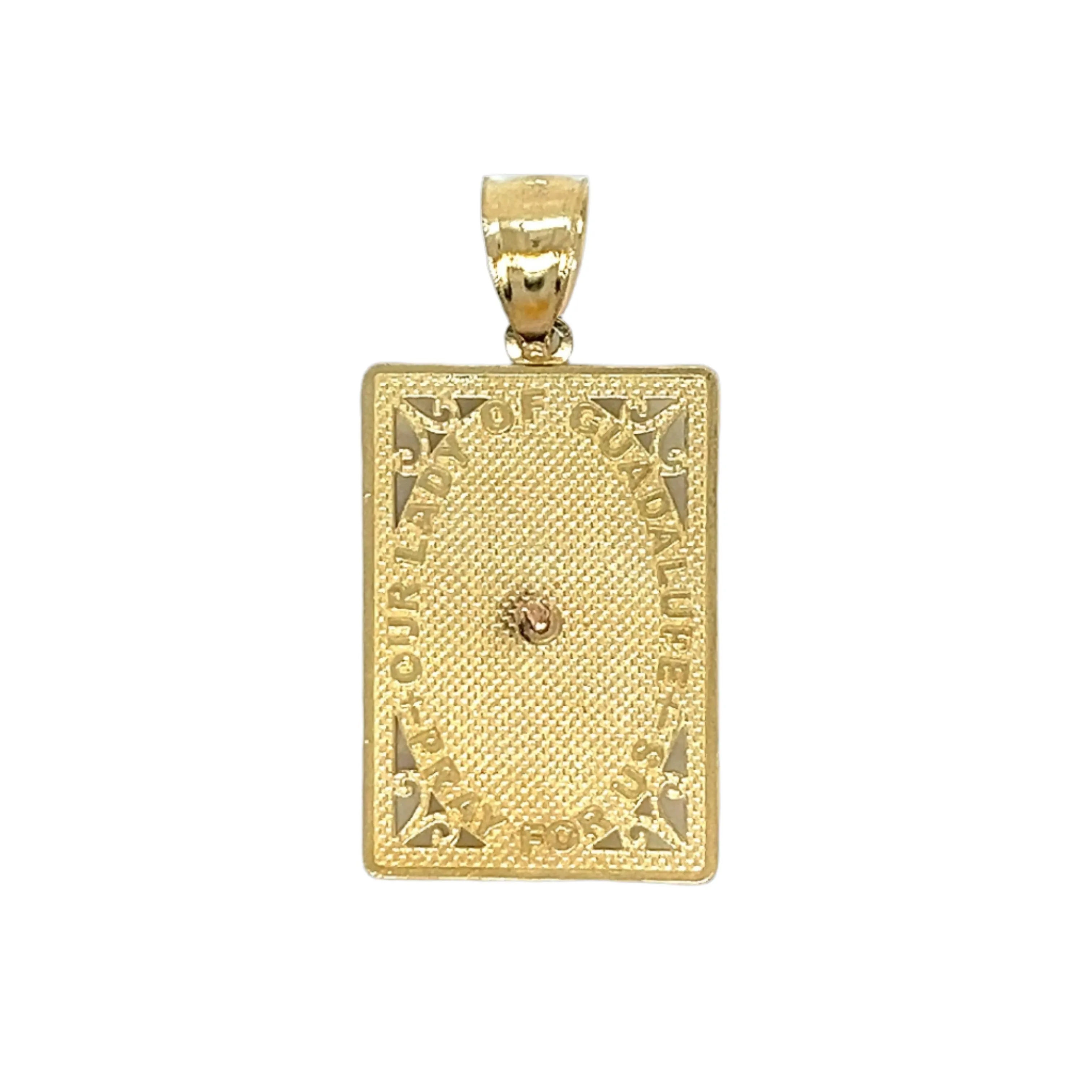 14K Gold Two Tone Virgin Mary Pendant