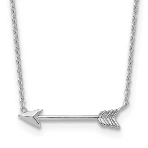 14k White Gold Petite Arrow 17" Necklace