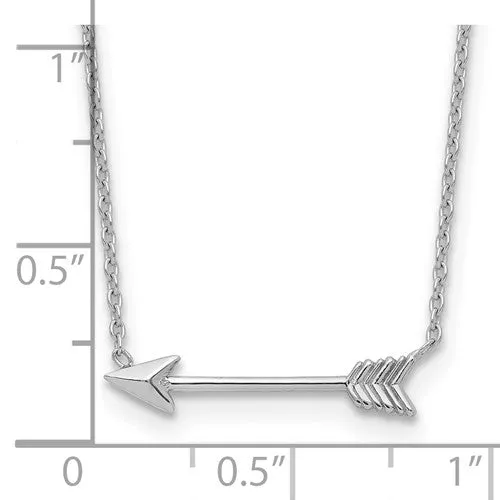 14k White Gold Petite Arrow 17" Necklace
