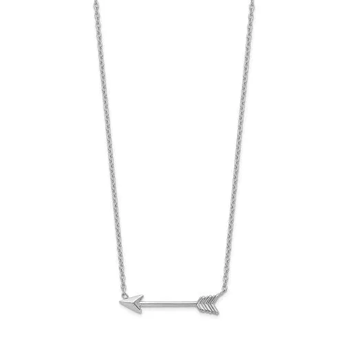 14k White Gold Petite Arrow 17" Necklace