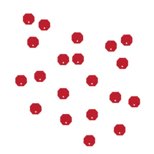 15mm Octagon Chunk Charms - 10 Pairs
