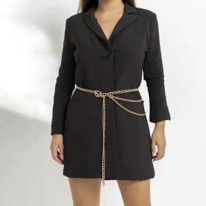 18K Gold-Plated Layered Lariat Waist Chain