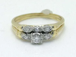 1940s Diamond Bridal Set