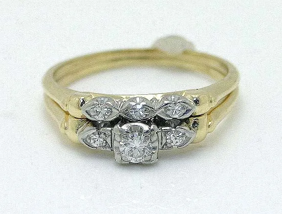 1940s Diamond Bridal Set