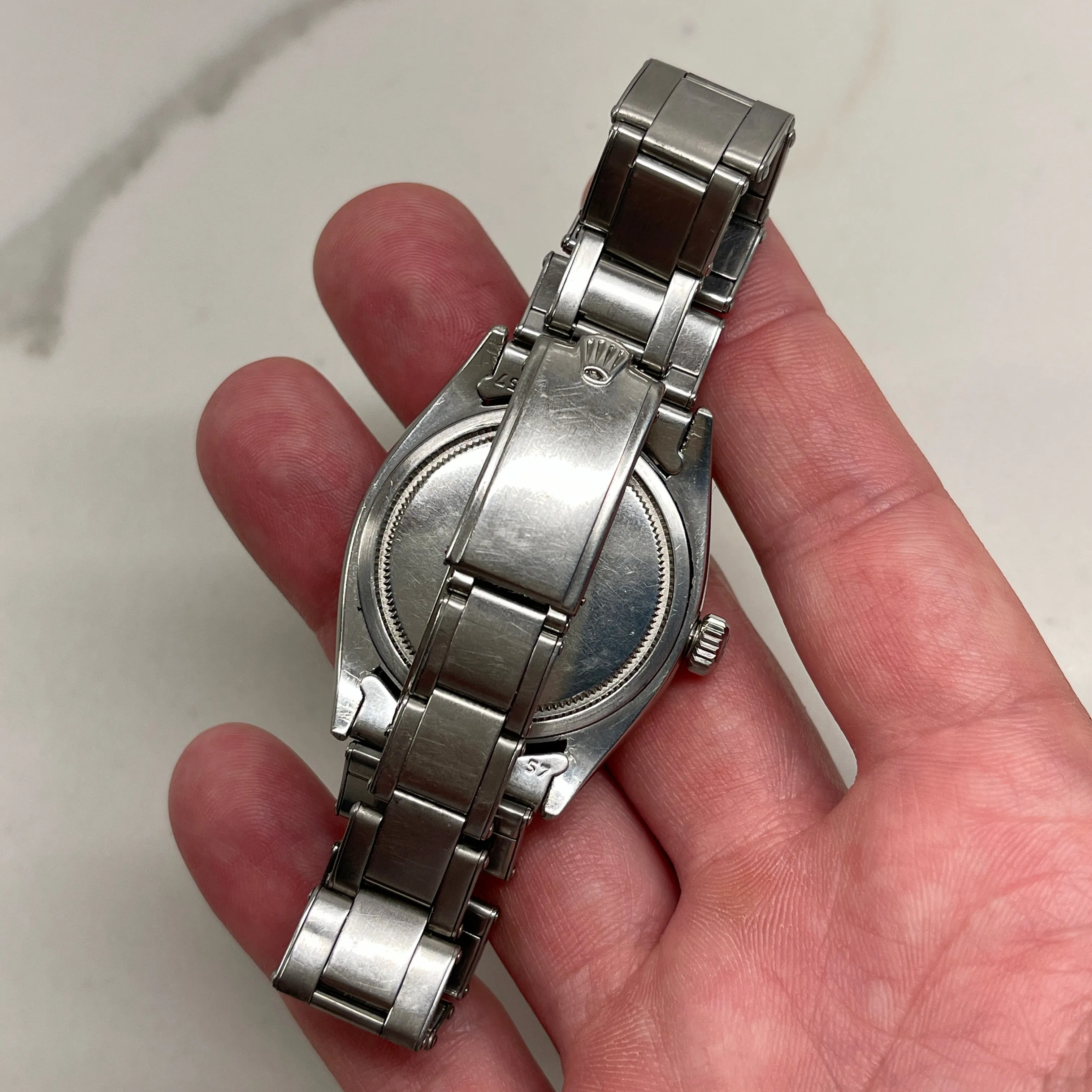 1959 Vintage Rolex Oyster Perpetual 6427 Original Silver Dial Manual Sword Hands Wristwatch