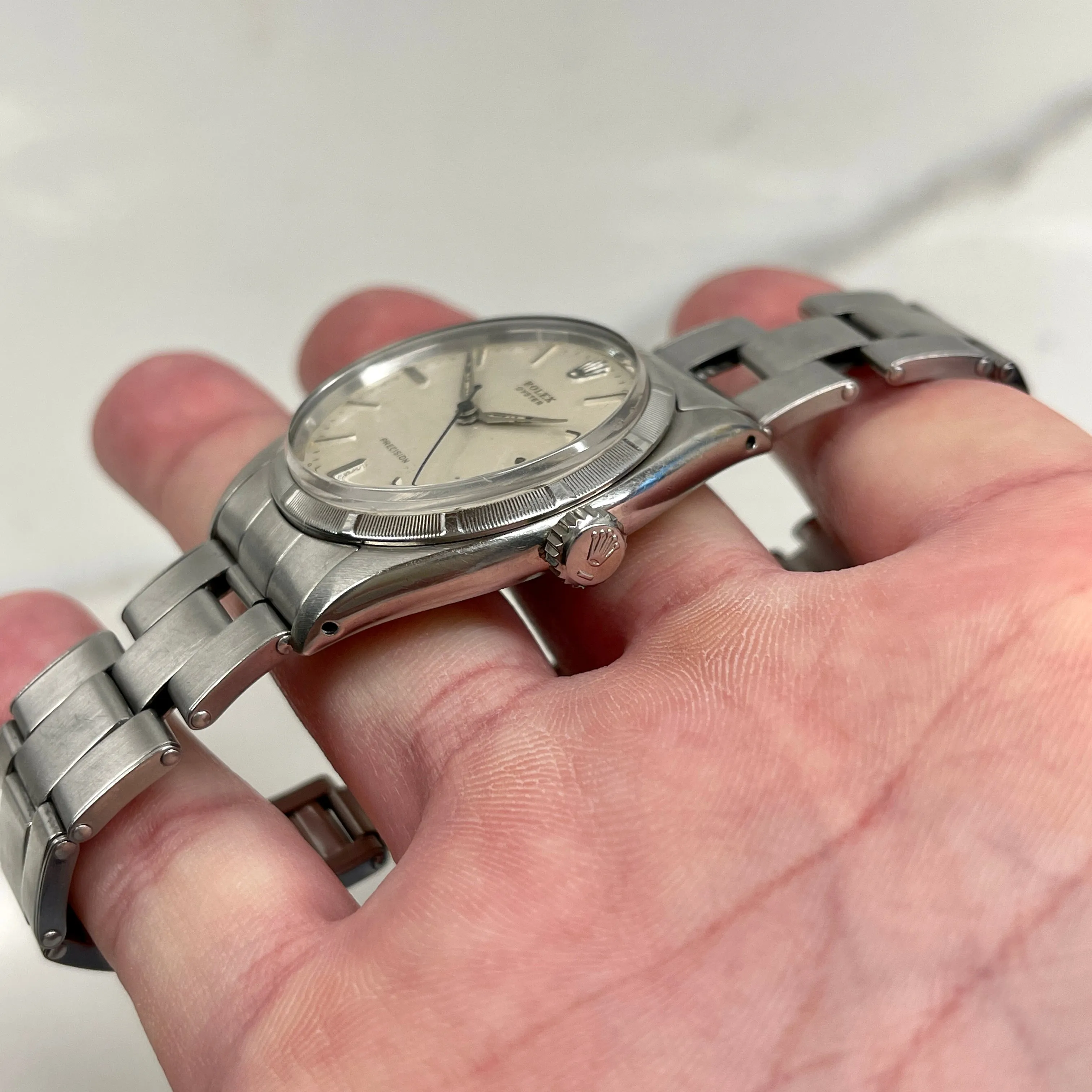 1959 Vintage Rolex Oyster Perpetual 6427 Original Silver Dial Manual Sword Hands Wristwatch