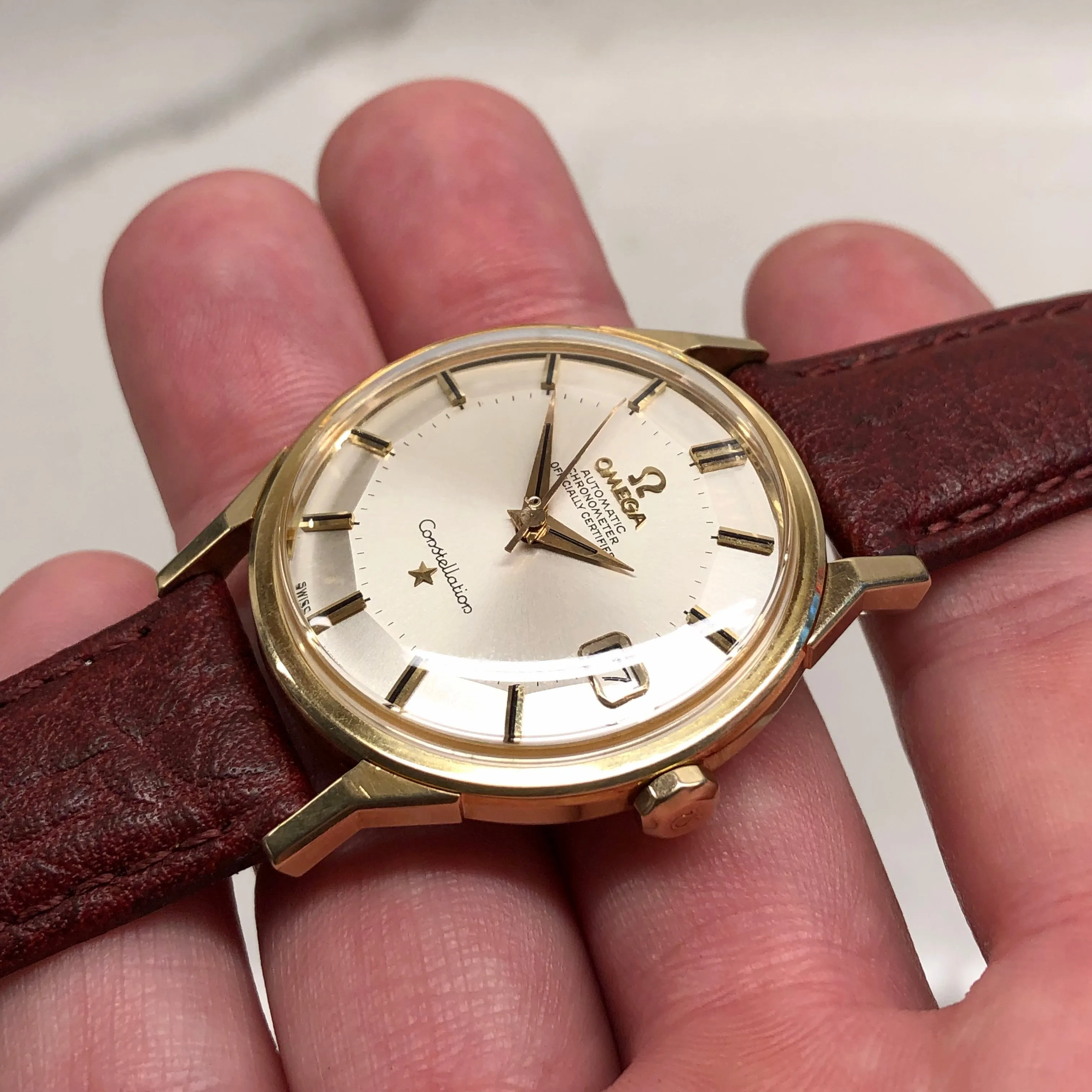 1966 Vintage Omega Constellation 168.005 Chronometer Cal. 561 Automatic 14K Solid Gold Wristwatch