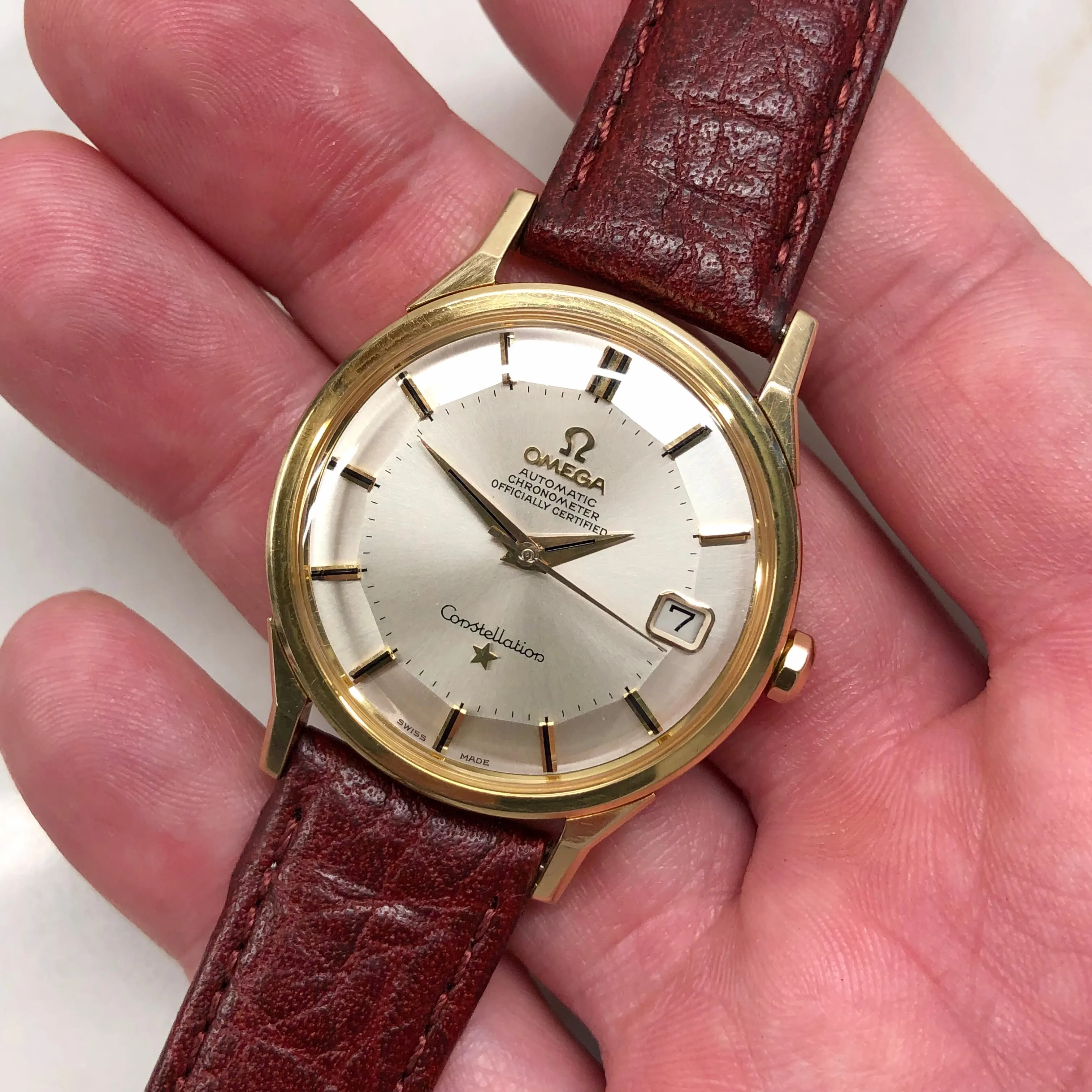 1966 Vintage Omega Constellation 168.005 Chronometer Cal. 561 Automatic 14K Solid Gold Wristwatch