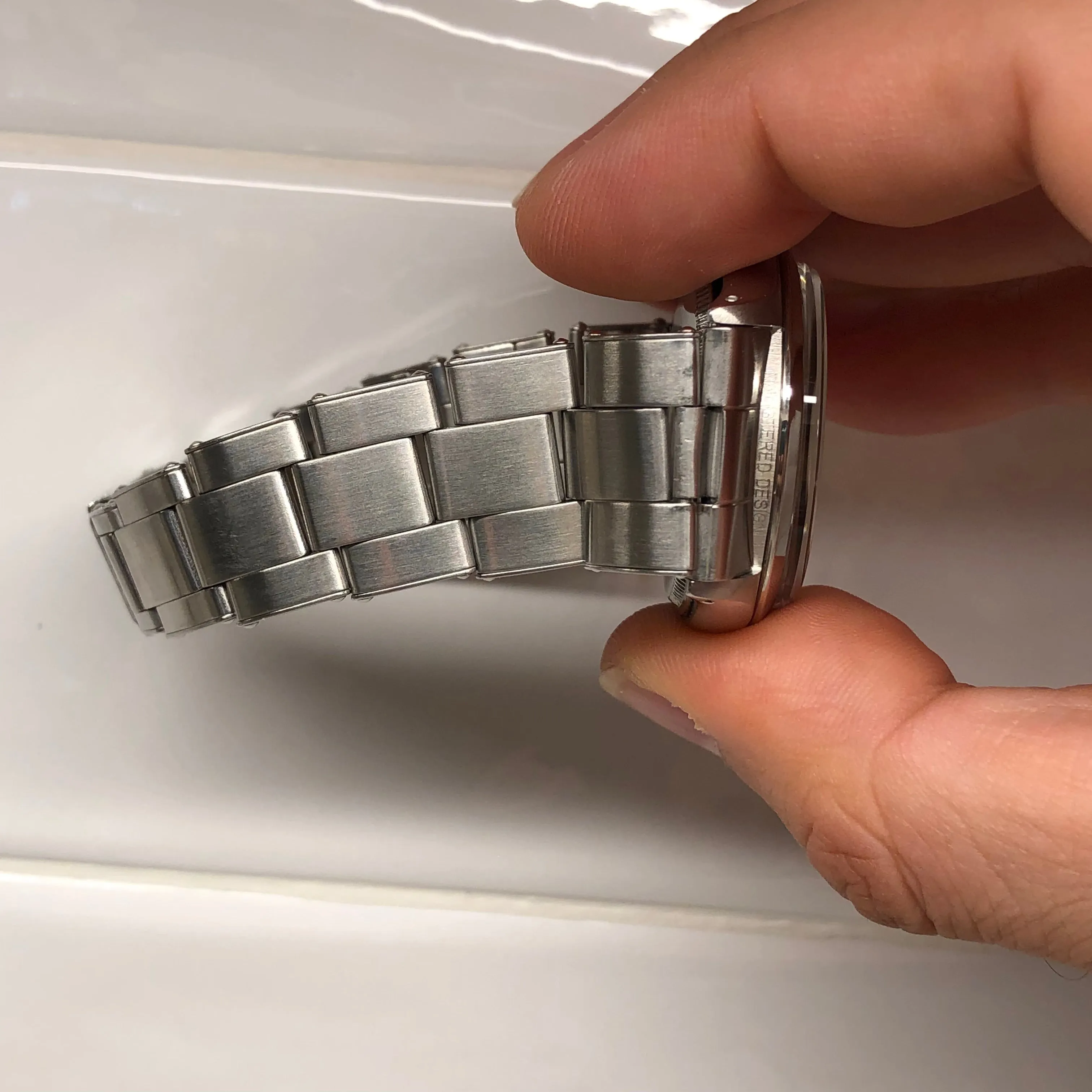 1968 Rolex Air King Precision 5500 Steel Silver Dial Automatic Wristwatch with Rolex Service Papers
