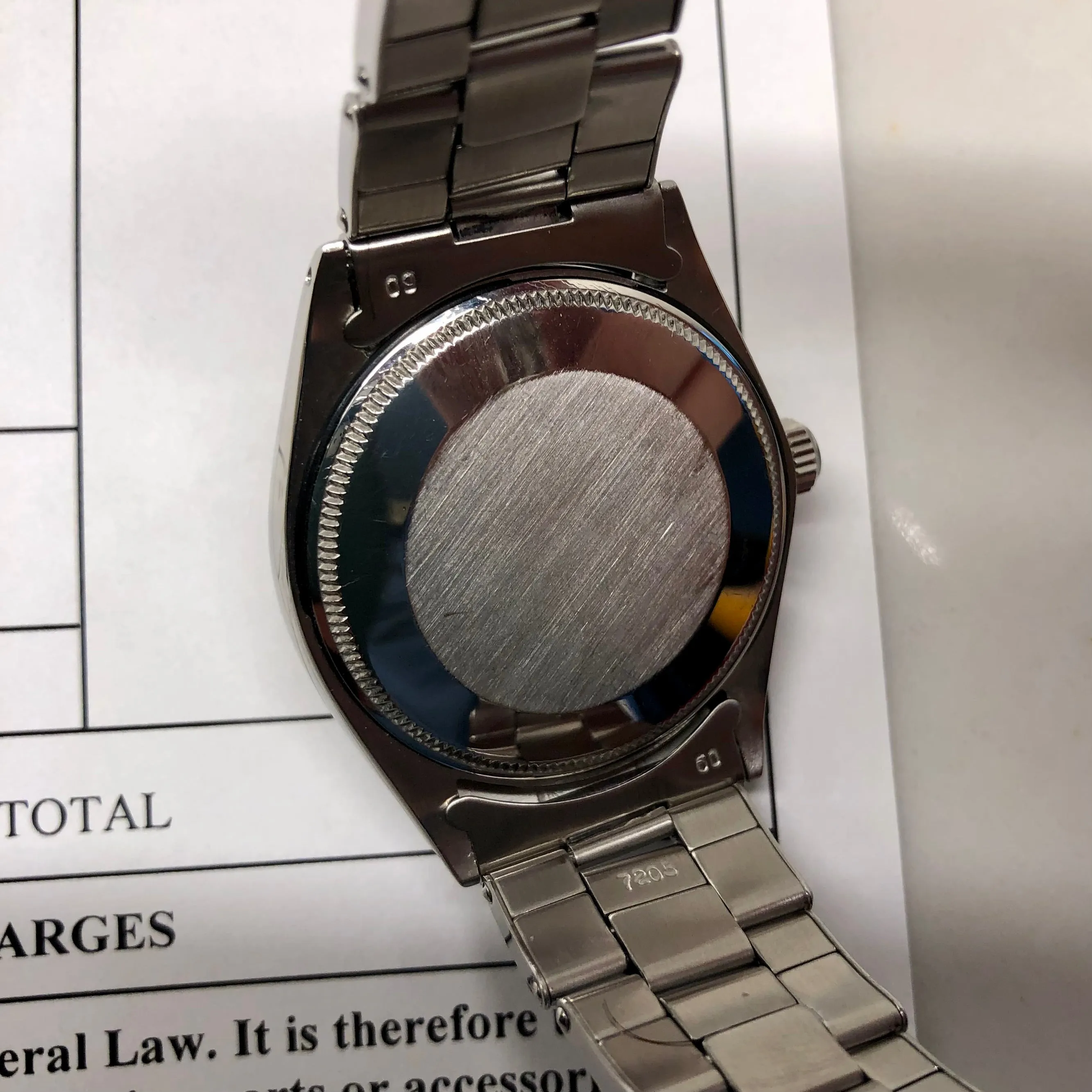 1968 Rolex Air King Precision 5500 Steel Silver Dial Automatic Wristwatch with Rolex Service Papers