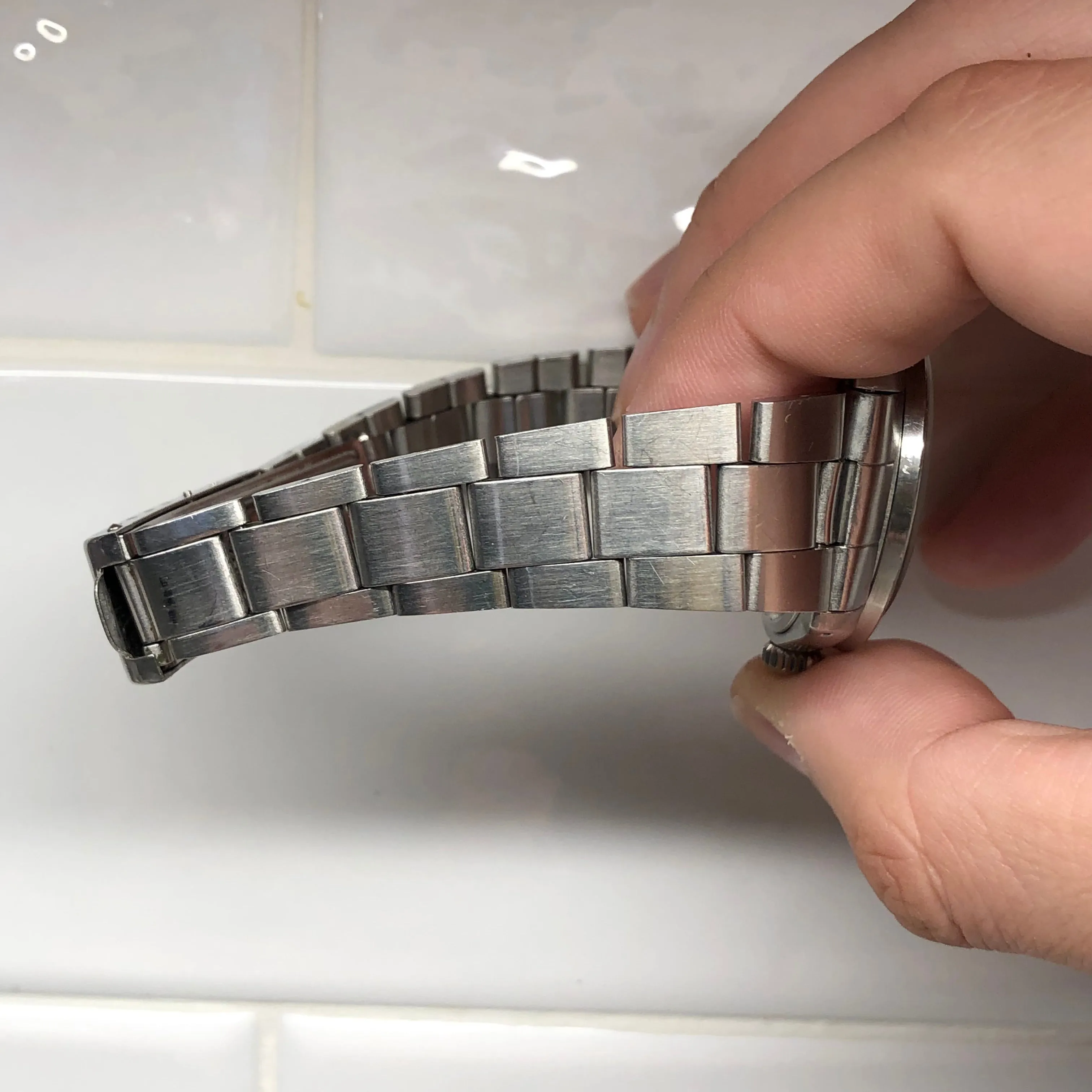 1970 Rolex Date 1501 Steel Engine Turned Oyster Silver Dial Wristwatch with PX Store Recepit and Punched Papers