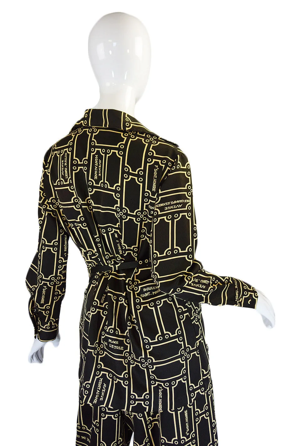 1970s Lanvin Logo Printed Jersey Three Piece Pant Set
