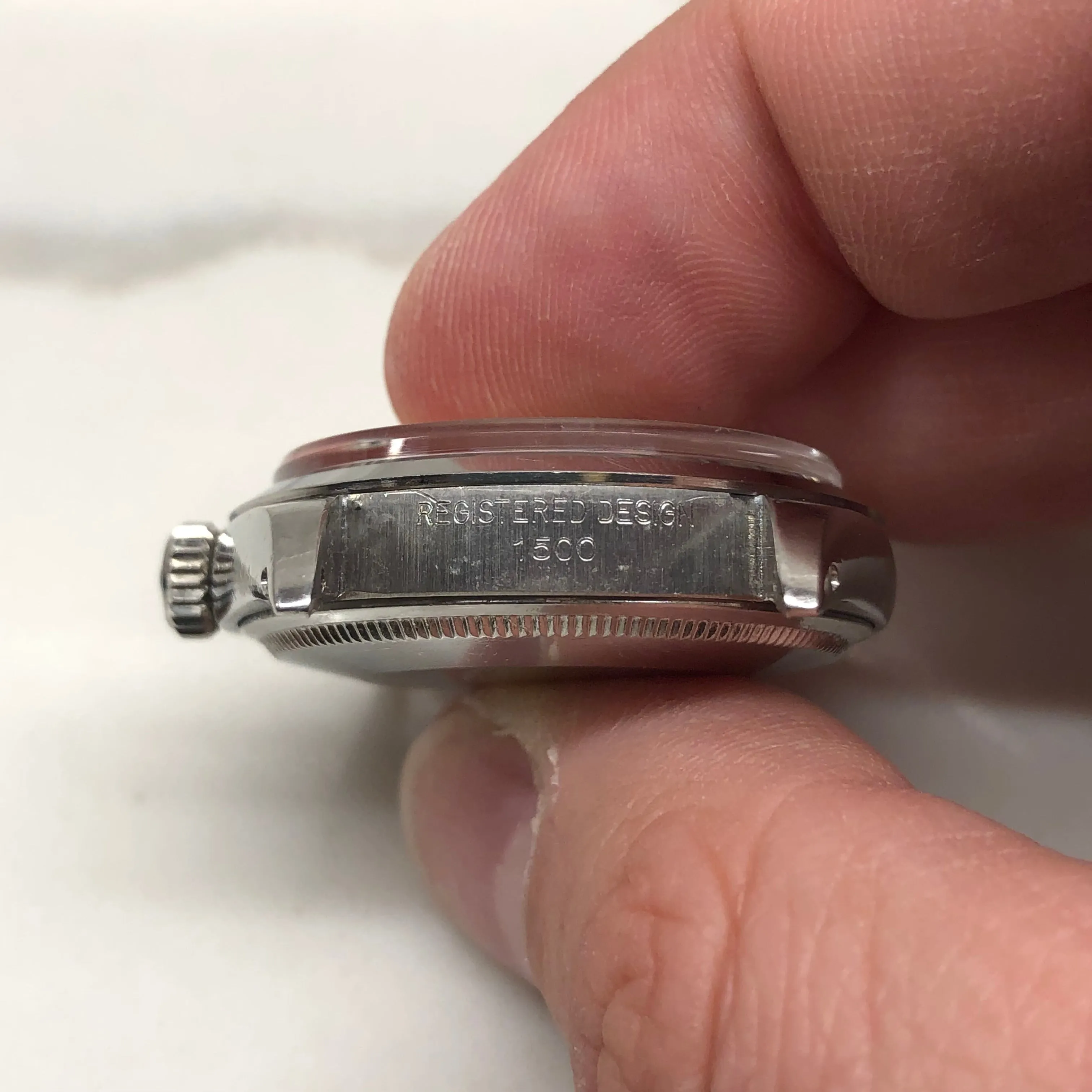1971 Rolex Date 1500 Oyster Perpetual Silver Radial Dial Steel Automatic Wristwatch