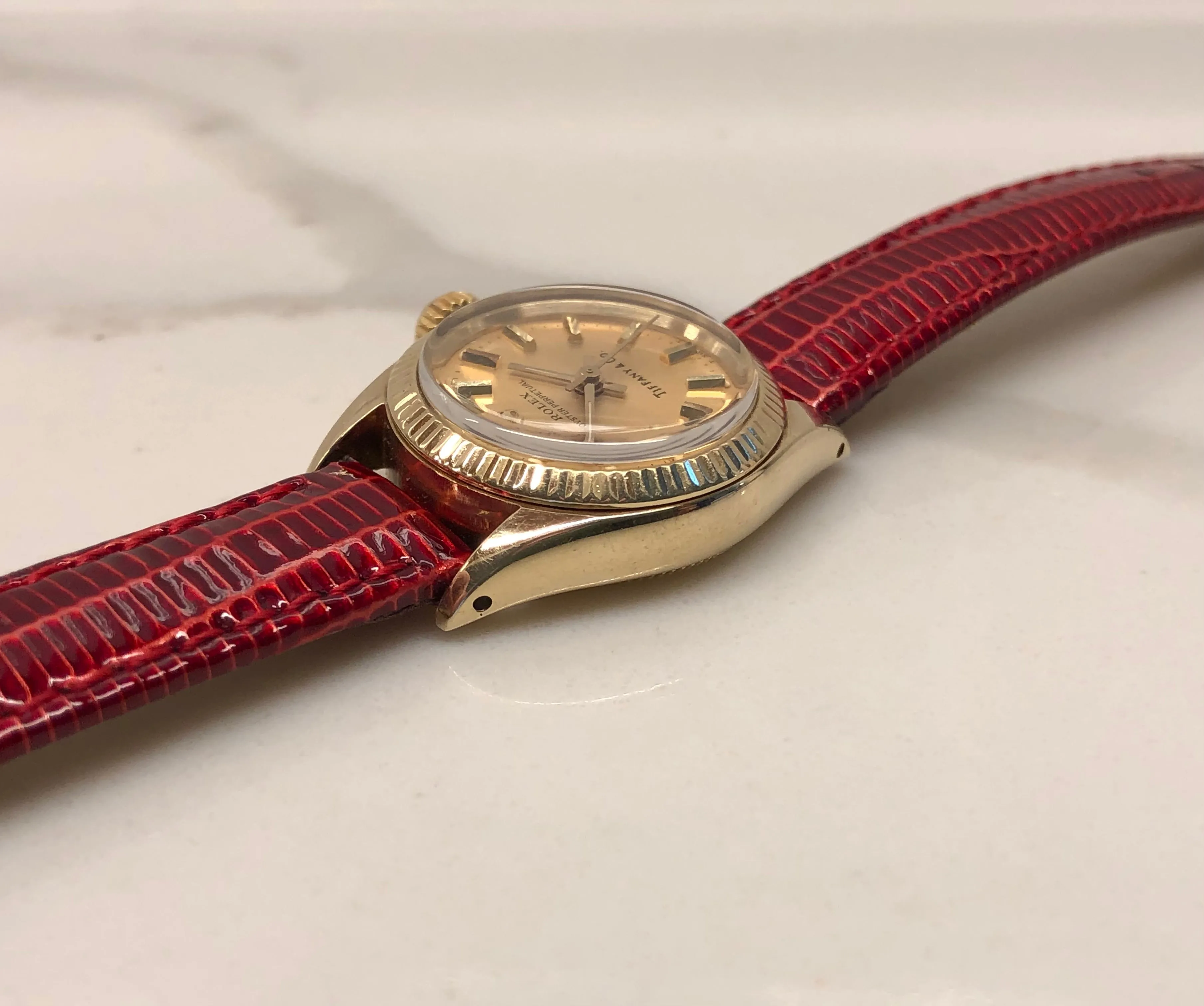 1979 Rolex Oyster Perpetual 6719 Tiffany & Co. 14K Yellow Gold Ladies Automatic Wristwatch