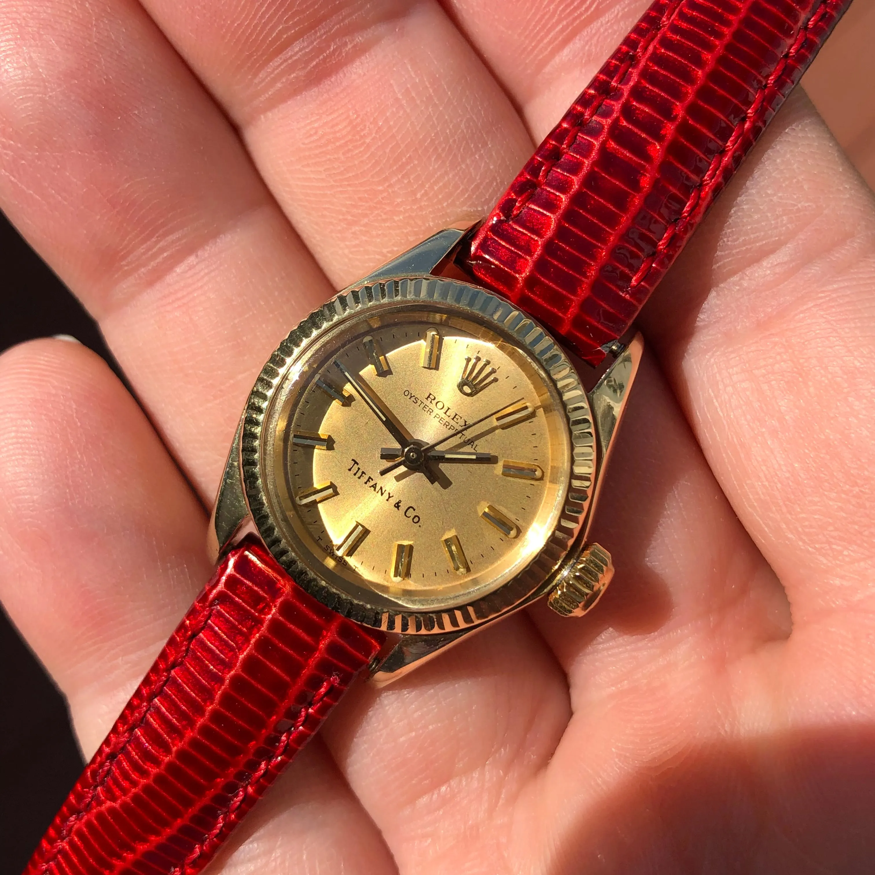 1979 Rolex Oyster Perpetual 6719 Tiffany & Co. 14K Yellow Gold Ladies Automatic Wristwatch