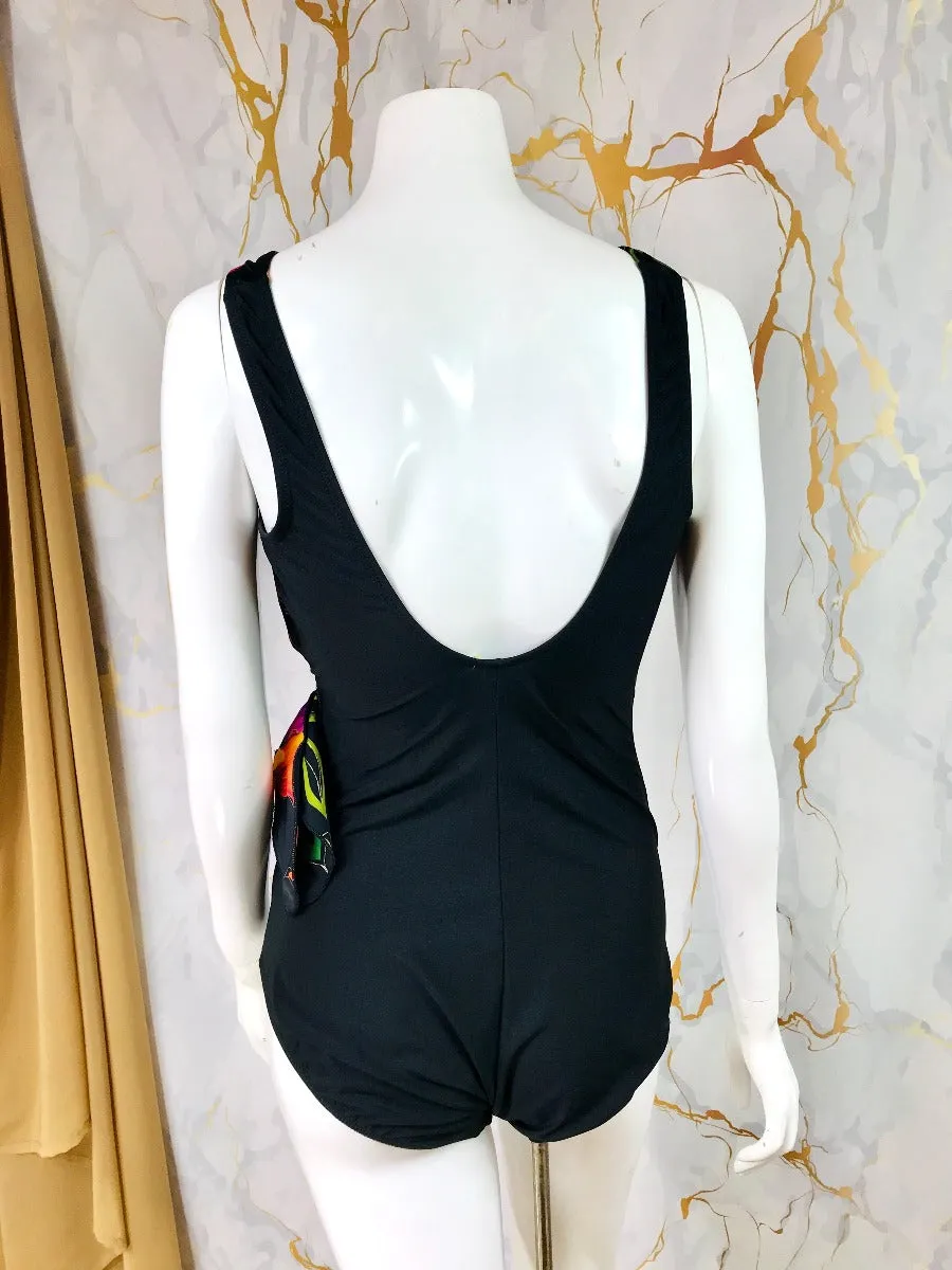 1980's Neon Floral Swimsuit