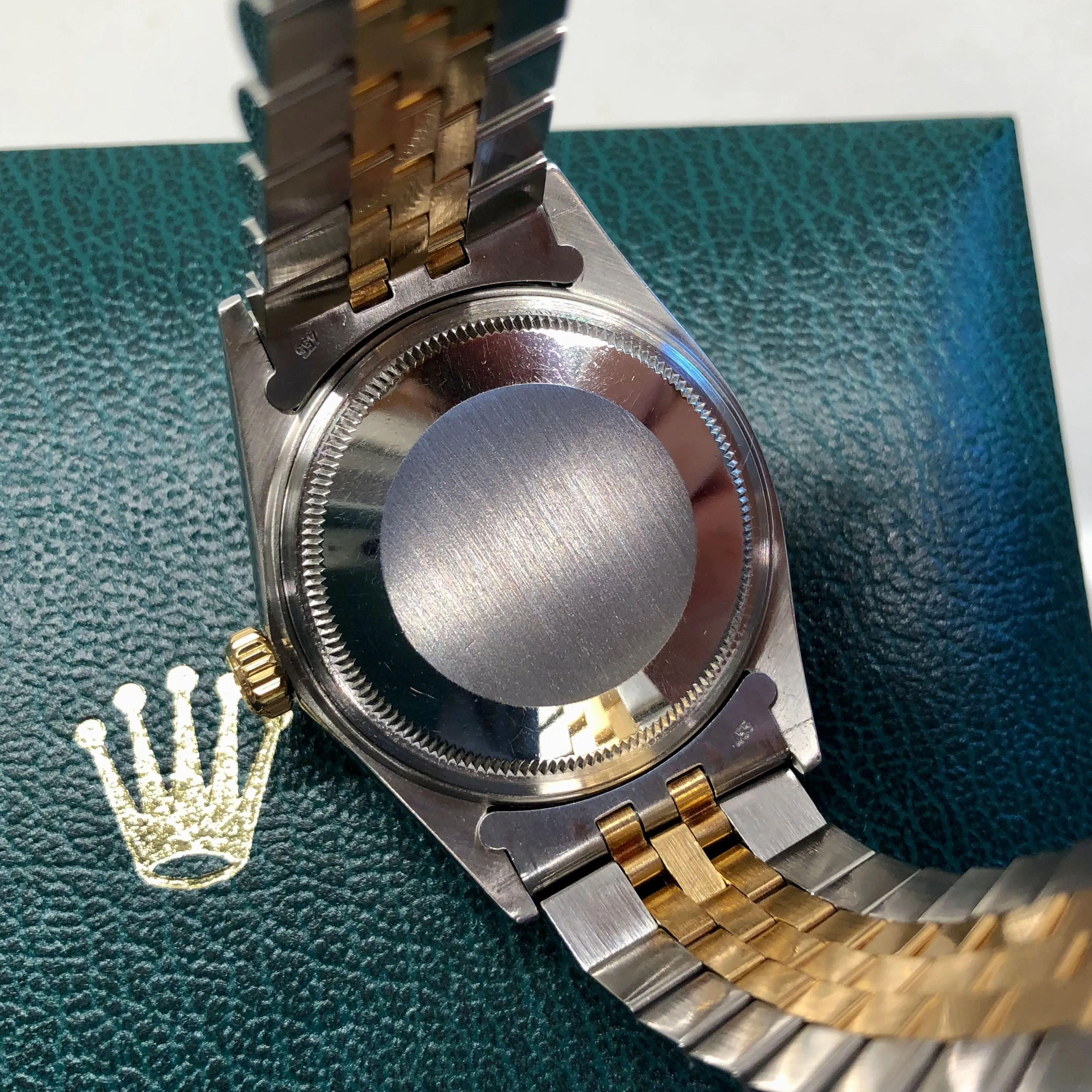1986 Rolex Datejust 16013 Silver Tapestry Two Tone Jubilee Wristwatch with Box and Papers