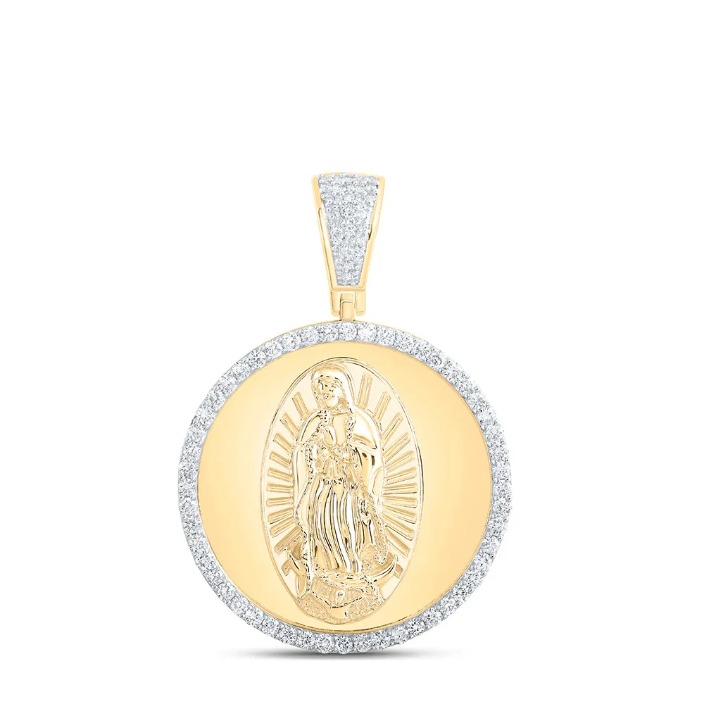 1CTW DIA NK GUADALUPE VIRGIN MARY MENS CHARM