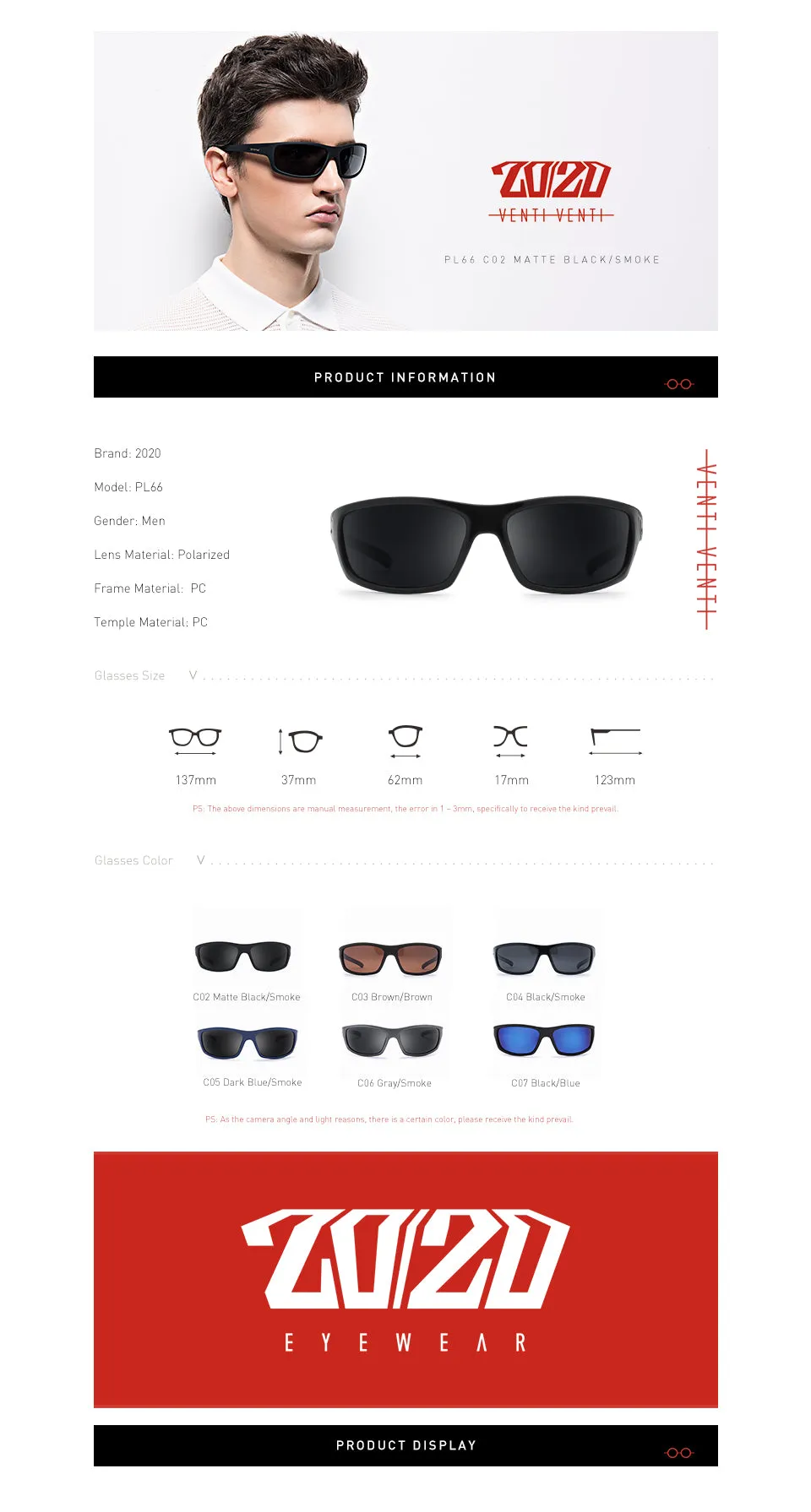 20/20 New Polarized Sunglasses