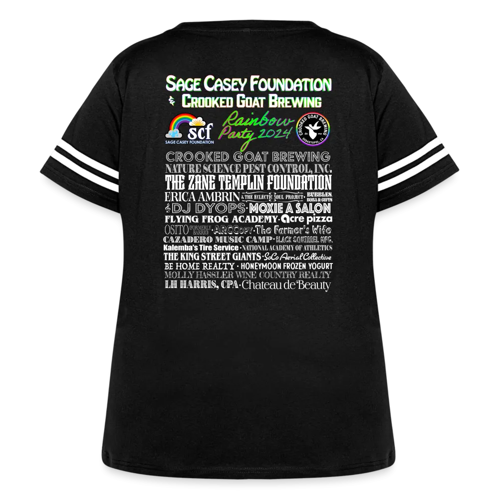 2024 *SWEARY HEART* Rainbow Party Women's Curvy Vintage Sport T-Shirt