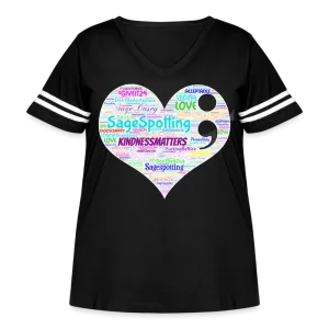 2024 *SWEARY HEART* Rainbow Party Women's Curvy Vintage Sport T-Shirt