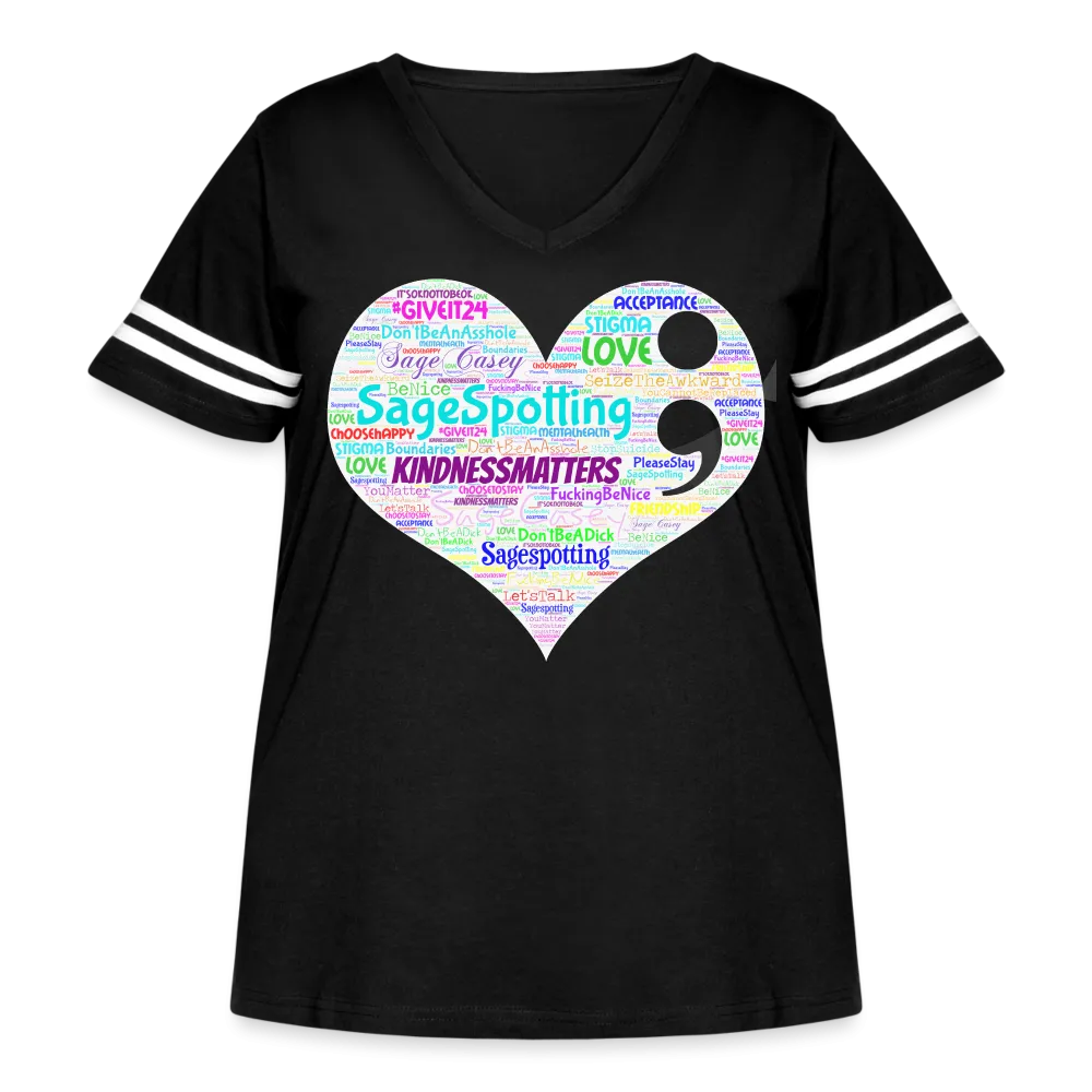 2024 *SWEARY HEART* Rainbow Party Women's Curvy Vintage Sport T-Shirt