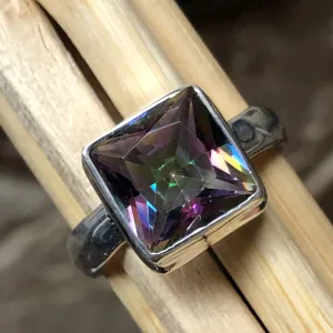 2ct Mystic Topaz 925 Solid Sterling Silver Ring Size 7, 8