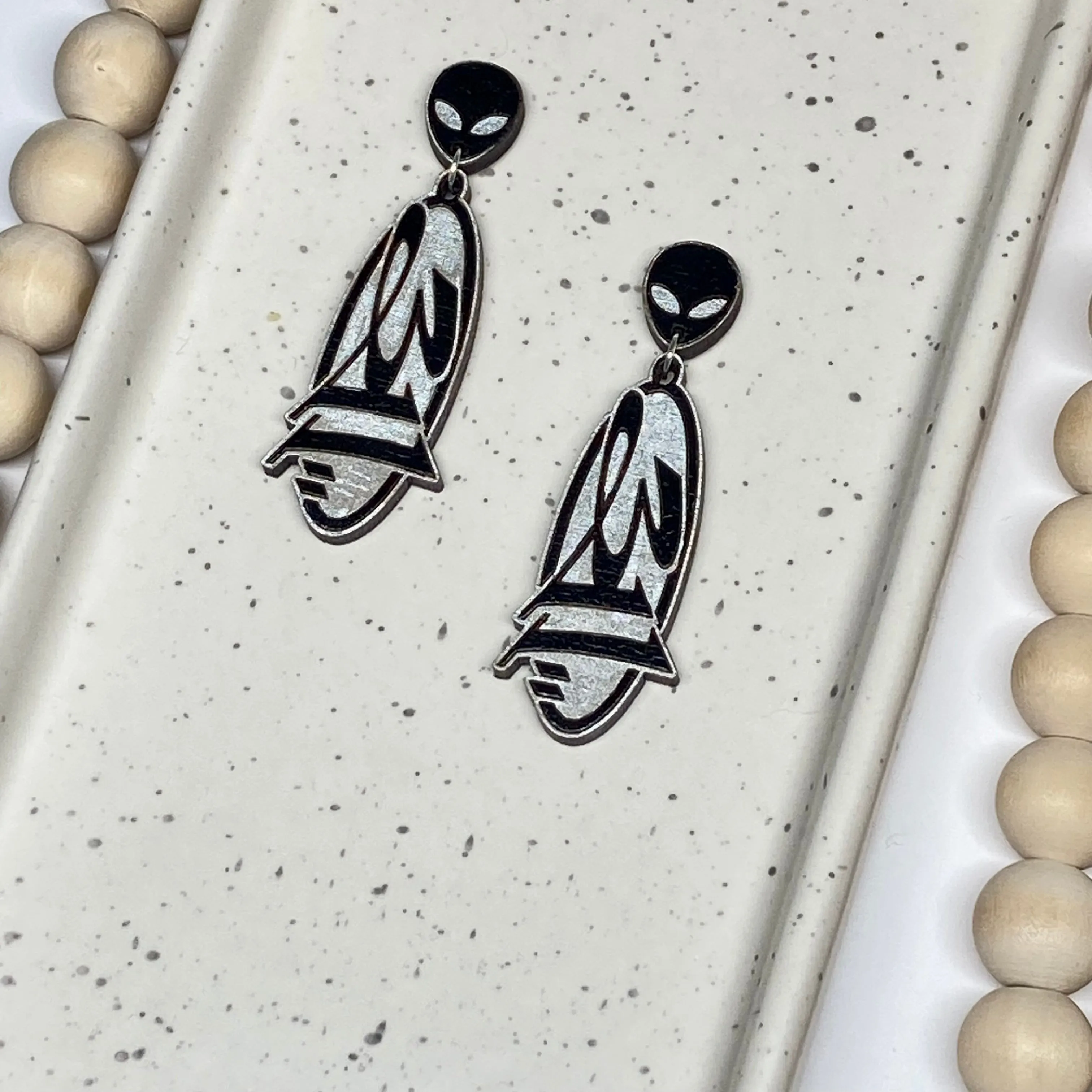 311 EARRINGS | Black & Silver | READY TO SHIP