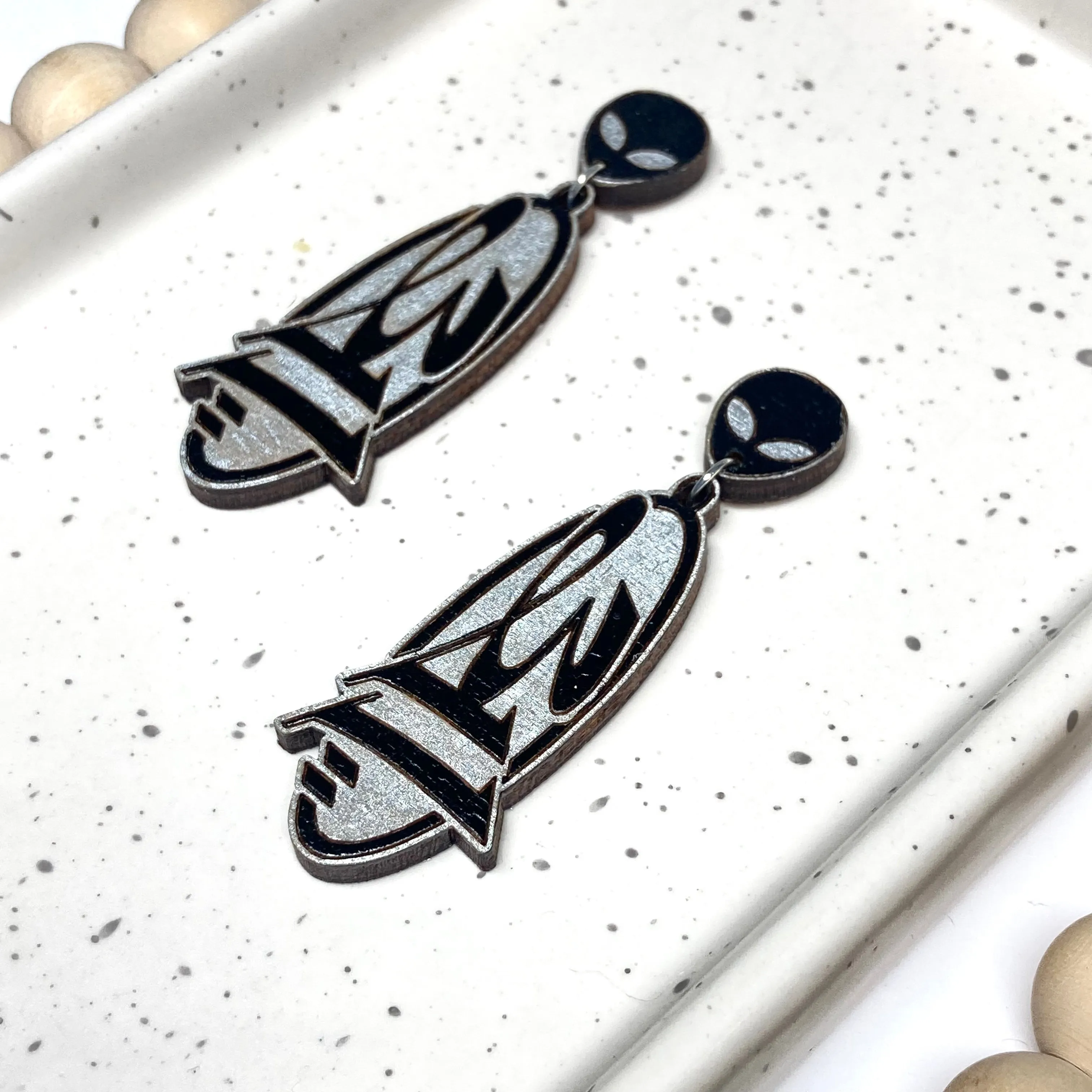 311 EARRINGS | Black & Silver | READY TO SHIP