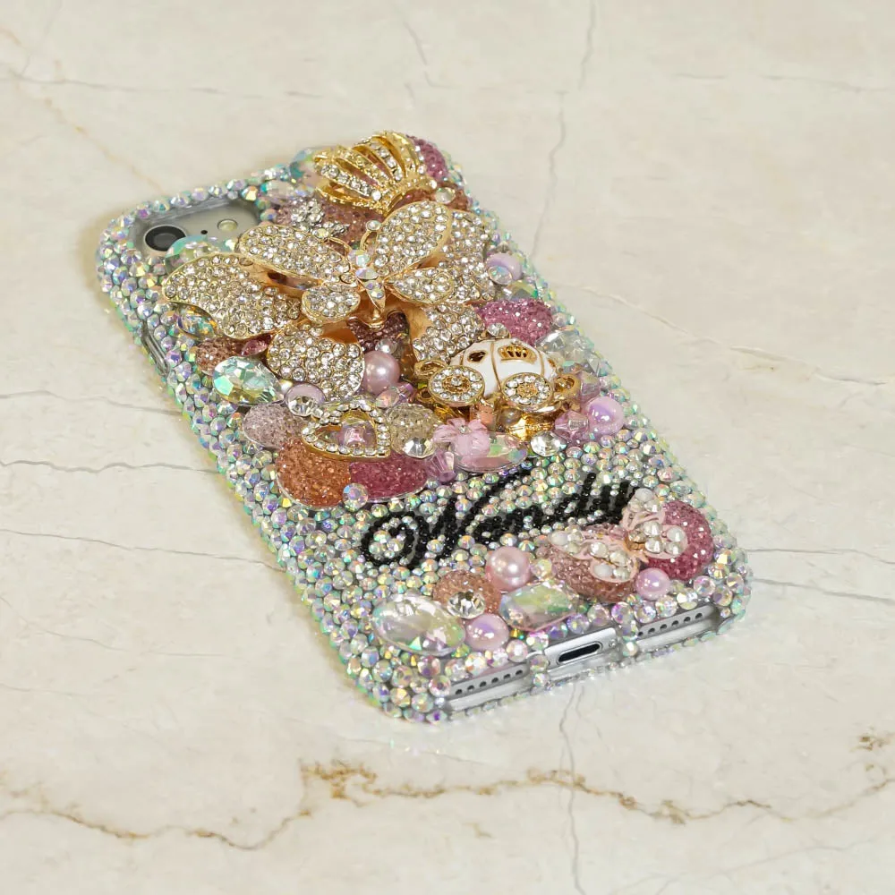 3D Butterfly Princess Personalized Name & Initials Design (style PN_1039)