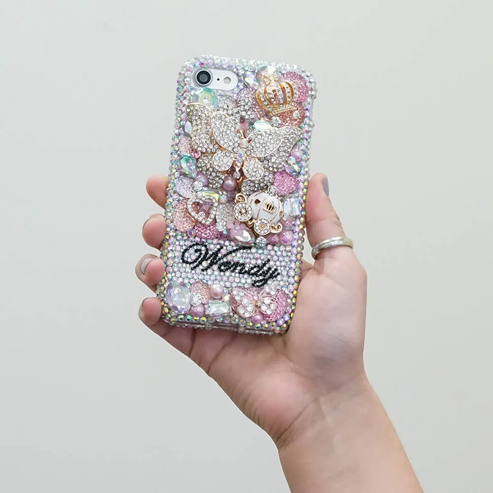 3D Butterfly Princess Personalized Name & Initials Design (style PN_1039)