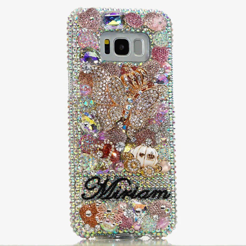 3D Butterfly Princess Personalized Name & Initials Design (style PN_1039)