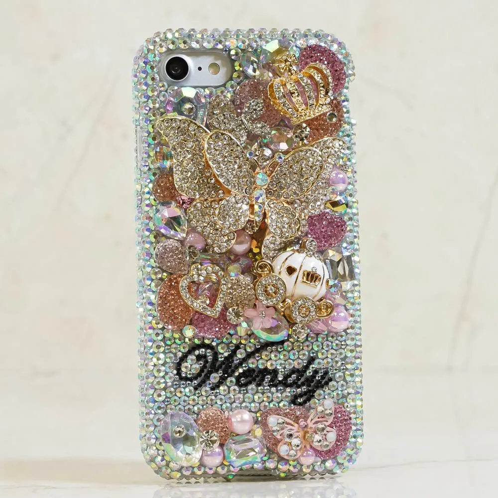 3D Butterfly Princess Personalized Name & Initials Design (style PN_1039)