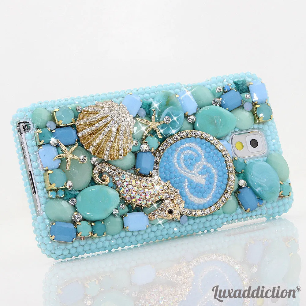 3D Diamond Seahorse Personalized Monogram Design (style MO_2035)