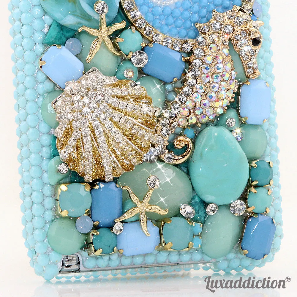 3D Diamond Seahorse Personalized Monogram Design (style MO_2035)