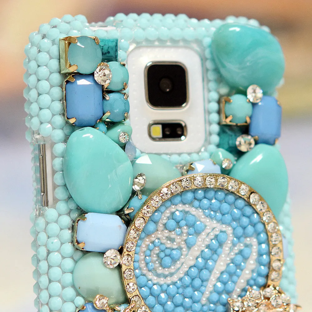 3D Diamond Seahorse Personalized Monogram Design (style MO_2035)
