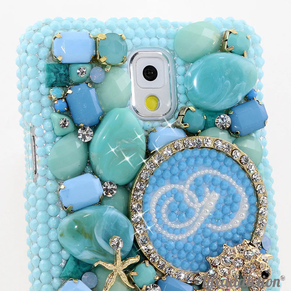 3D Diamond Seahorse Personalized Monogram Design (style MO_2035)