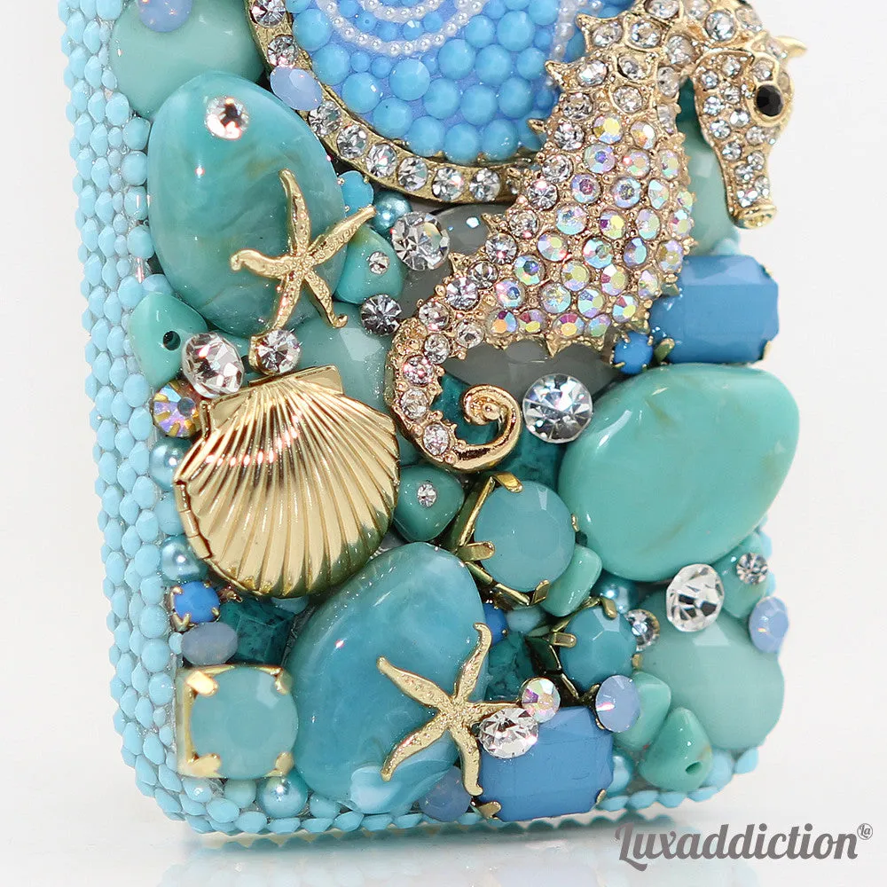 3D Diamond Seahorse Personalized Monogram Design (style MO_2035)
