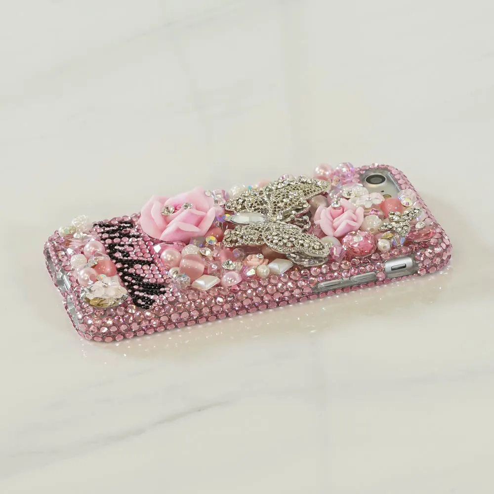 3D Pink Butterfly Personalized Name & Initials Design (style PN_1038)
