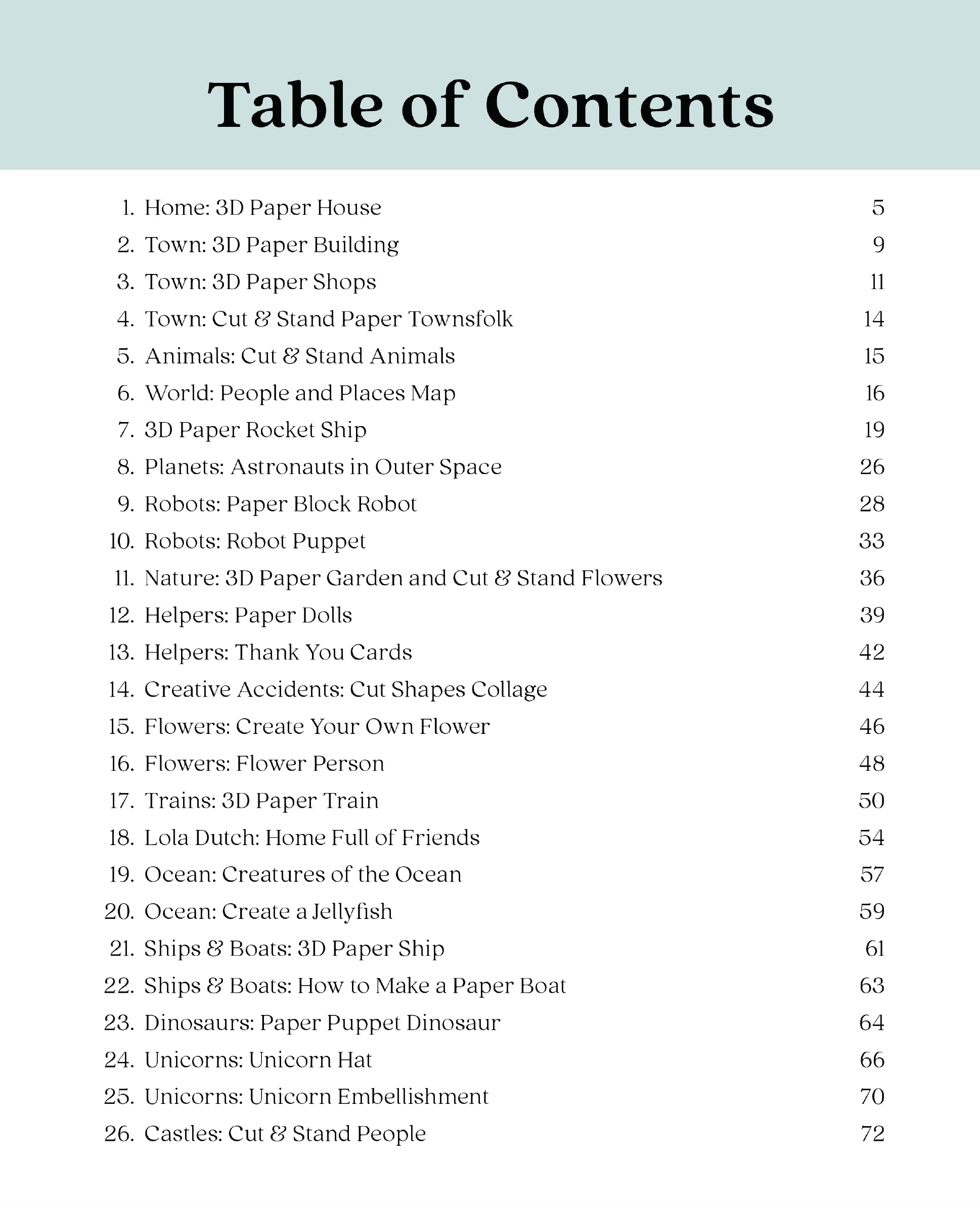 52 Crafts and Activities