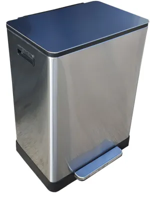 60 Litres Stainless Steel Step-on Foot Pedal Bin