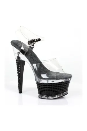649-DIAMANTE Platform Sandal | Clear Vinyl