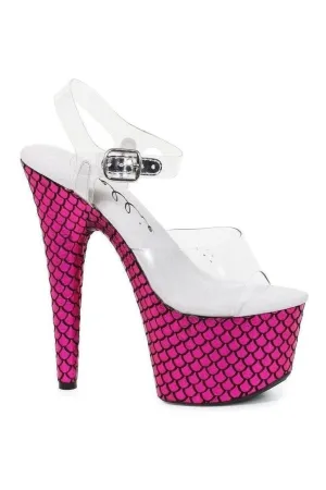 709-MERMAID Platform Sandal  | Clear Vinyl