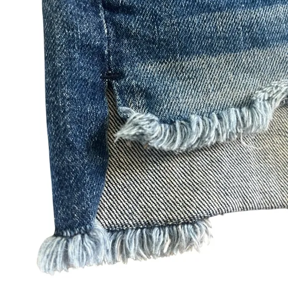 7FAM Mid-Rise Distressed Cutoff Women's Blue Denim Shorts Sz 26