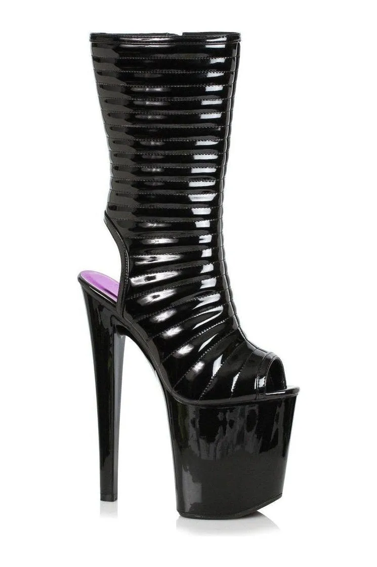 821-MELISSA Stripper Bootie | Black Faux Leather