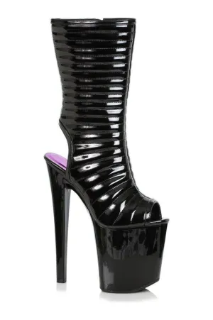 821-MELISSA Stripper Bootie | Black Faux Leather