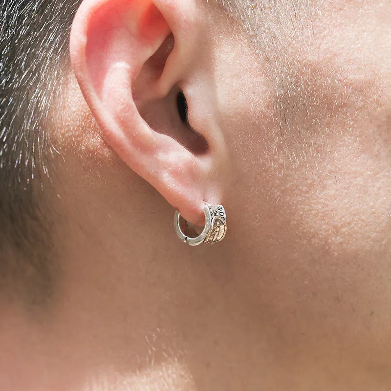 925 Silver Earrings Virgin Mary Single Men/Women