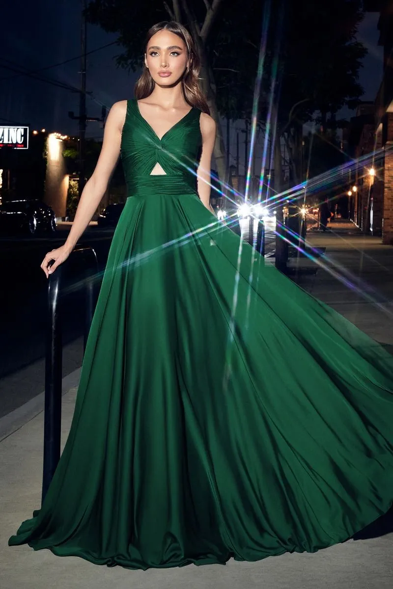A-Line Satin Keyhole Dress